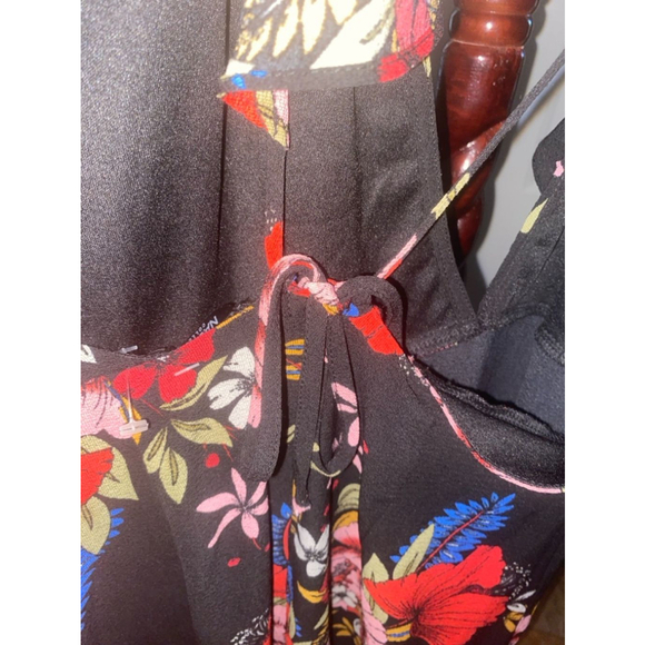 Women's Nasty Gal Floral Maxi Dress Size 12 Black Pink - Picture 7 of 8